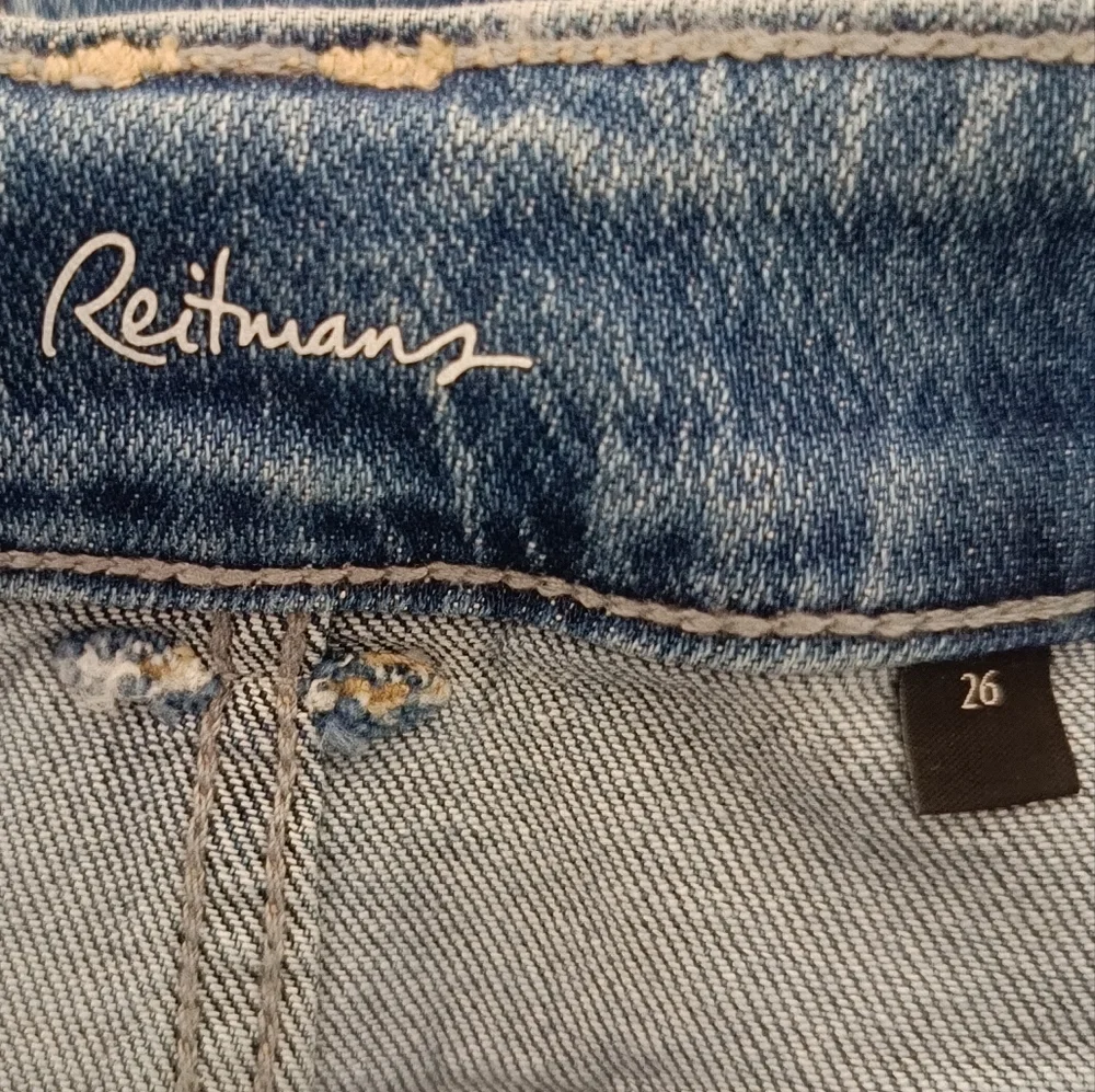 M(26)☘️Reitmans Denim Blue Midi Skirt with Button Detail - Picture 7 of 9